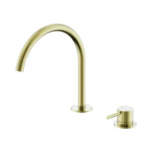 Mecca Hob Bath/Kitchen Mixer Set Arc Spout Brushed Gold by NERO, a Kitchen Taps & Mixers for sale on Style Sourcebook