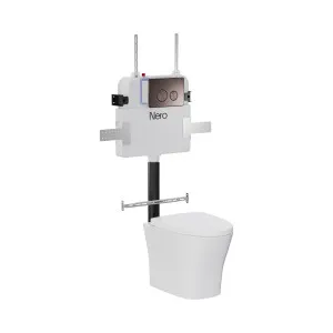 Signature Hygiene Rim BTW Toilet Suite with In-Wall Cistern & Push Plate - Brushed Bronze by NERO, a Toilets & Bidets for sale on Style Sourcebook
