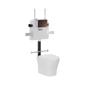 Signature Hygiene Rim BTW Toilet Suite with In-Wall Cistern & Push Plate - Rome Bronze by NERO, a Toilets & Bidets for sale on Style Sourcebook