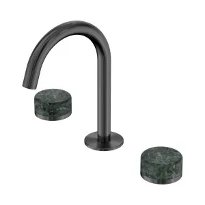 Serenity Basin Set Arc Spout With Verde Alpi Handle Gun Metal by NERO, a Bathroom Taps & Mixers for sale on Style Sourcebook