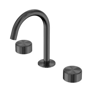 Serenity Basin Set Arc Spout With Metal Handle Gun Metal by NERO, a Bathroom Taps & Mixers for sale on Style Sourcebook