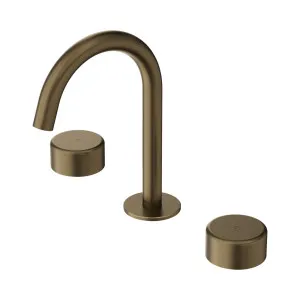 Serenity Basin Set Arc Spout With Metal Handle Tumbled Antique Brass by NERO, a Bathroom Taps & Mixers for sale on Style Sourcebook
