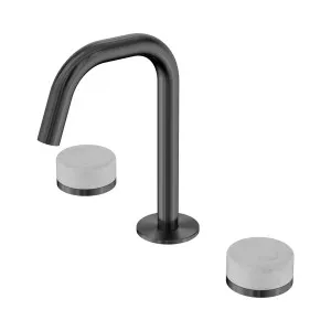 Serenity Basin Set Edge Spout With Carrara Handle Gun Metal by NERO, a Bathroom Taps & Mixers for sale on Style Sourcebook