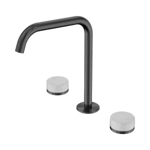 Serenity Bath/Kitchen Set Edge Spout With Carrara Handle Gun Metal by NERO, a Kitchen Taps & Mixers for sale on Style Sourcebook