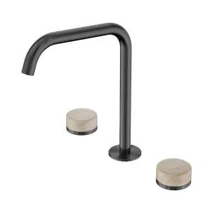 Serenity Bath/Kitchen Set Edge Spout With Rome Travertine Handle Brushed Nickel by NERO, a Kitchen Taps & Mixers for sale on Style Sourcebook