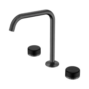 Serenity Bath/Kitchen Set Edge Spout With Marquina Black Handle Gun Metal by NERO, a Kitchen Taps & Mixers for sale on Style Sourcebook