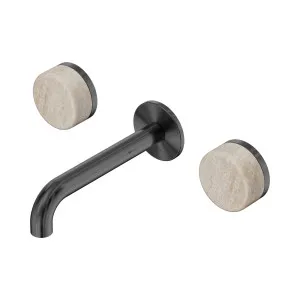 Serenity Wall Basin Set 160mm Spout With Rome Travertine Handle Brushed Nickel by NERO, a Bathroom Taps & Mixers for sale on Style Sourcebook