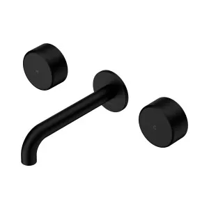 Serenity Wall Basin Set 160mm Spout With Metal Handle Matte Black by NERO, a Bathroom Taps & Mixers for sale on Style Sourcebook