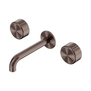 Serenity Wall Basin Set 160mm Spout With Metal Handle Brushed Bronze by NERO, a Bathroom Taps & Mixers for sale on Style Sourcebook