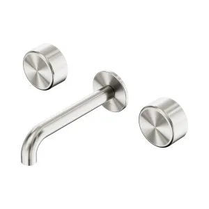 Serenity Wall Basin Set 160mm Spout With Metal Handle Brushed Nickel by NERO, a Bathroom Taps & Mixers for sale on Style Sourcebook