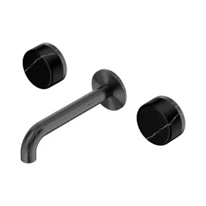 Serenity Wall Basin Set 160mm Spout With Marquina Black Handle Gun Metal by NERO, a Bathroom Taps & Mixers for sale on Style Sourcebook