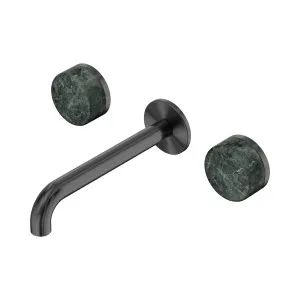 Serenity Wall Basin Set 185mm Spout With Verde Alpi Handle Gun Metal by NERO, a Bathroom Taps & Mixers for sale on Style Sourcebook