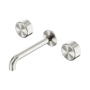 Serenity Wall Basin Set 185mm Spout With Metal Handle Brushed Nickel by NERO, a Bathroom Taps & Mixers for sale on Style Sourcebook