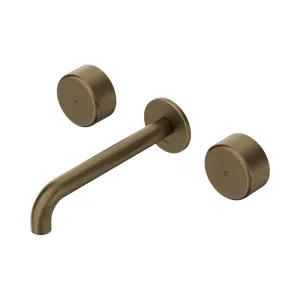 Serenity Wall Basin Set 185mm Spout With Metal Handle Tumbled Antique Brass by NERO, a Bathroom Taps & Mixers for sale on Style Sourcebook