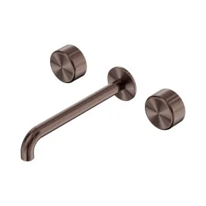 Serenity Wall Basin Set 220mm Spout With Metal Handle Brushed Bronze by NERO, a Bathroom Taps & Mixers for sale on Style Sourcebook