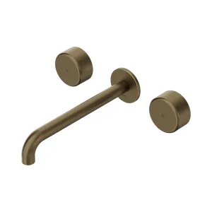 Serenity Wall Basin Set 220mm Spout With Metal Handle Tumbled Antique Brass by NERO, a Bathroom Taps & Mixers for sale on Style Sourcebook