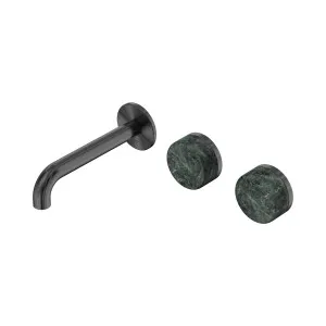 Serenity Wall Basin Set 160mm Offset Spout With Verde Alpi Handle Gun Metal by NERO, a Bathroom Taps & Mixers for sale on Style Sourcebook