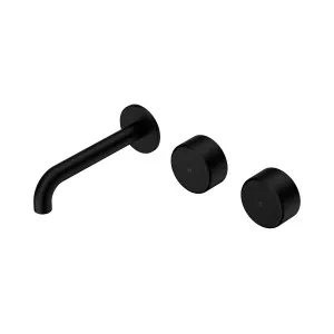 Serenity Wall Basin Set 160mm Offset Spout With Metal Handle Matte Black by NERO, a Bathroom Taps & Mixers for sale on Style Sourcebook