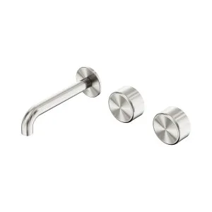 Serenity Wall Basin Set 160mm Offset Spout With Metal Handle Brushed Nickel by NERO, a Bathroom Taps & Mixers for sale on Style Sourcebook