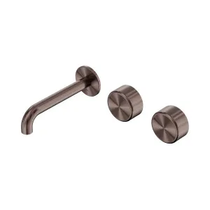 Serenity Wall Basin Set 160mm Offset Spout With Metal Handle Brushed Bronze by NERO, a Bathroom Taps & Mixers for sale on Style Sourcebook