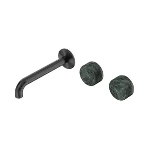 Serenity Wall Basin Set 185mm Offset Spout With Verde Alpi Handle Gun Metal by NERO, a Bathroom Taps & Mixers for sale on Style Sourcebook