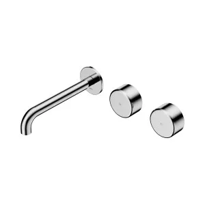 Serenity Wall Basin Set 185mm Offset Spout With Rome Travertine Handle Brushed Gold by NERO, a Bathroom Taps & Mixers for sale on Style Sourcebook