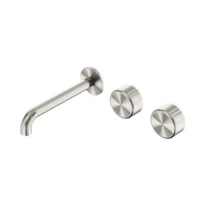 Serenity Wall Basin Set 185mm Offset Spout With Metal Handle Brushed Nickel by NERO, a Bathroom Taps & Mixers for sale on Style Sourcebook