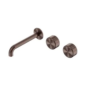 Serenity Wall Basin Set 185mm Offset Spout With Metal Handle Brushed Bronze by NERO, a Bathroom Taps & Mixers for sale on Style Sourcebook