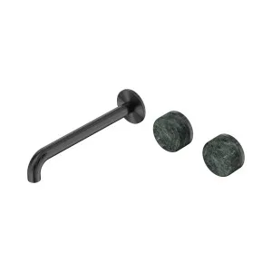 Serenity Wall Basin Set 220mm Offset Spout With Verde Alpi Handle Gun Metal by NERO, a Bathroom Taps & Mixers for sale on Style Sourcebook