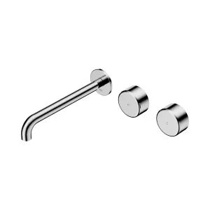Serenity Wall Basin Set 220mm Offset Spout With Rome Travertine Handle Brushed Gold by NERO, a Bathroom Taps & Mixers for sale on Style Sourcebook