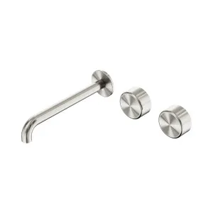 Serenity Wall Basin Set 220mm Offset Spout With Metal Handle Brushed Nickel by NERO, a Bathroom Taps & Mixers for sale on Style Sourcebook