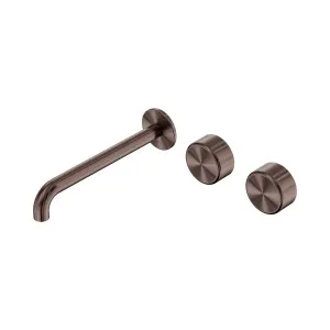 Serenity Wall Basin Set 220mm Offset Spout With Metal Handle Brushed Bronze by NERO, a Bathroom Taps & Mixers for sale on Style Sourcebook