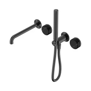 Serenity Progressive Shower System With Spout With Marquina Black Handle And Slim Shower Gun Metal by NERO, a Shower Heads & Mixers for sale on Style Sourcebook
