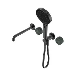 Serenity Progressive Shower System With Spout With Verde Alpi Handle And Serenity Hand Shower Gun Metal by NERO, a Shower Heads & Mixers for sale on Style Sourcebook