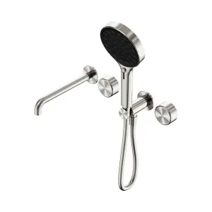 Serenity Progressive Shower System With Spout With Metal Handle And Serenity Hand Shower Brushed Nickel by NERO, a Shower Heads & Mixers for sale on Style Sourcebook
