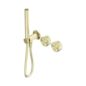 Serenity Progressive Shower System With Metal Handle And Slim Shower Brushed Gold by NERO, a Shower Heads & Mixers for sale on Style Sourcebook