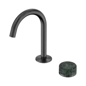 Serenity Progressive Basin Mixer Arc Spout With Verde Alpi Handle Gun Metal by NERO, a Bathroom Taps & Mixers for sale on Style Sourcebook