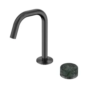 Serenity Progressive Basin Mixer Edge Spout With Verde Alpi Handle Gun Metal by NERO, a Bathroom Taps & Mixers for sale on Style Sourcebook