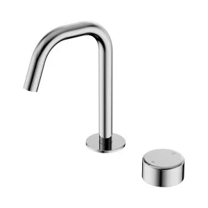 Serenity Progressive Basin Mixer Edge Spout With Rome Travertine Handle Brushed Gold by NERO, a Bathroom Taps & Mixers for sale on Style Sourcebook