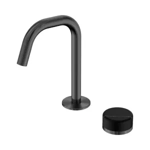 Serenity Progressive Basin Mixer Edge Spout With Marquina Black Handle Gun Metal by NERO, a Bathroom Taps & Mixers for sale on Style Sourcebook