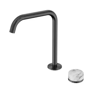 Serenity Progressive Bath/Kitchen Mixer Edge Spout With Arabescato Corchia Handle Gun Metal by NERO, a Kitchen Taps & Mixers for sale on Style Sourcebook