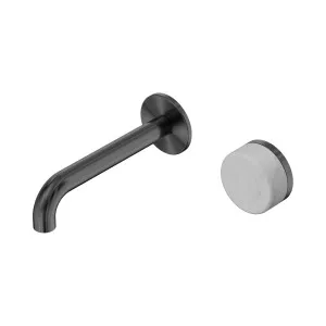 Serenity Progressive Wall Basin Mixer 160mm Spout With Carrara Handle Gun Metal by NERO, a Bathroom Taps & Mixers for sale on Style Sourcebook