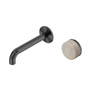 Serenity Progressive Wall Basin Mixer 160mm Spout With Rome Travertine Handle Brushed Nickel by NERO, a Bathroom Taps & Mixers for sale on Style Sourcebook