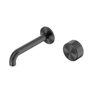 Serenity Progressive Wall Basin Mixer 160mm Spout With Metal Handle Gun Metal by NERO, a Bathroom Taps & Mixers for sale on Style Sourcebook