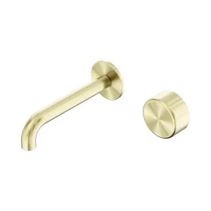 Serenity Progressive Wall Basin Mixer 160mm Spout With Metal Handle Brushed Gold by NERO, a Bathroom Taps & Mixers for sale on Style Sourcebook