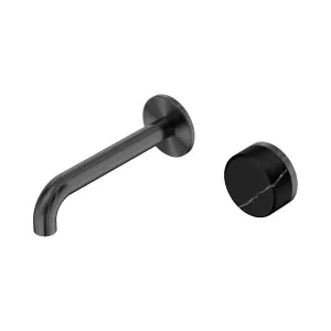Serenity Progressive Wall Basin Mixer 160mm Spout With Marquina Black Handle Gun Metal by NERO, a Bathroom Taps & Mixers for sale on Style Sourcebook