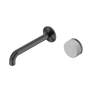 Serenity Progressive Wall Basin Mixer 185mm Spout With Carrara Handle Gun Metal by NERO, a Bathroom Taps & Mixers for sale on Style Sourcebook