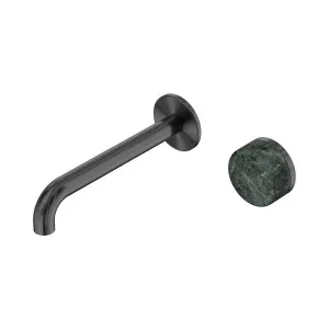 Serenity Progressive Wall Basin Mixer 185mm Spout With Verde Alpi Handle Gun Metal by NERO, a Bathroom Taps & Mixers for sale on Style Sourcebook