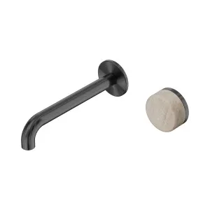 Serenity Progressive Wall Basin Mixer 185mm Spout With Rome Travertine Handle Brushed Nickel by NERO, a Bathroom Taps & Mixers for sale on Style Sourcebook