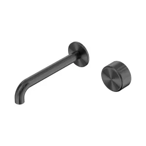 Serenity Progressive Wall Basin Mixer 185mm Spout With Metal Handle Gun Metal by NERO, a Bathroom Taps & Mixers for sale on Style Sourcebook